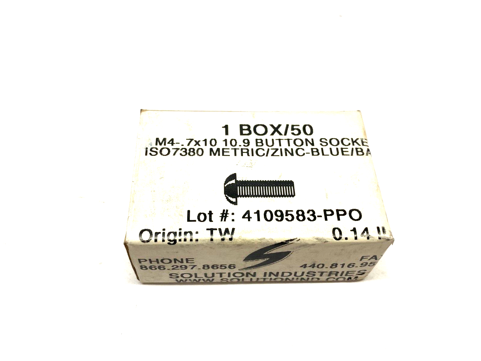 Solution Industries M4-.7x10 10.9 Button Head Socket Screw ISO7380 BOX OF 50 - New - Maverick Industrial Sales