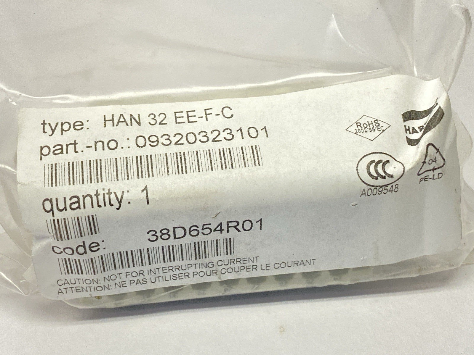 09320323101 | Harting Heavy-Duty Connector 32 Position Female HAN 32 EE-F-C - New - Maverick Industrial Sales