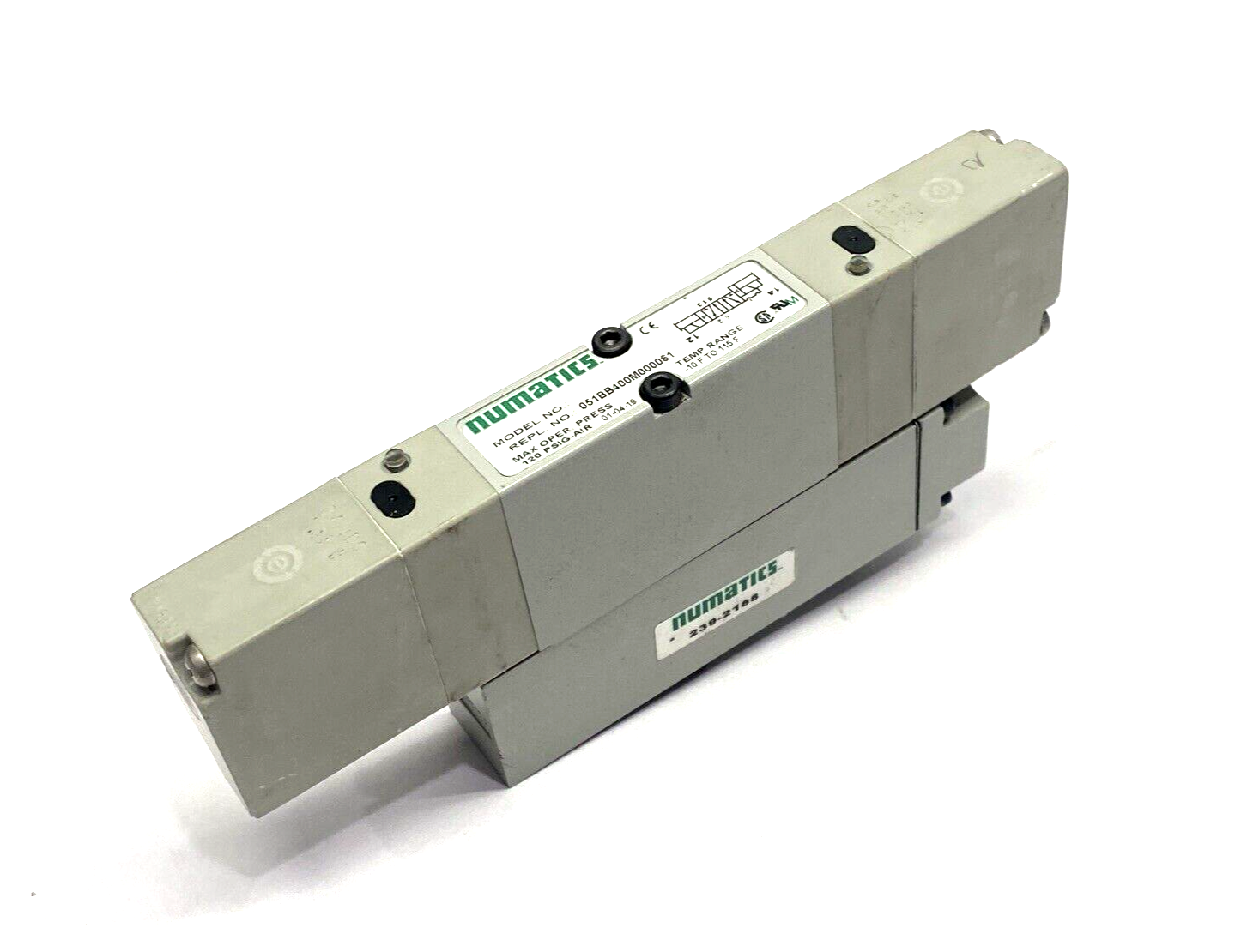 Numatics 051BB400M000061 Solenoid Valve 239-2188 Pressure Block - Maverick Industrial Sales