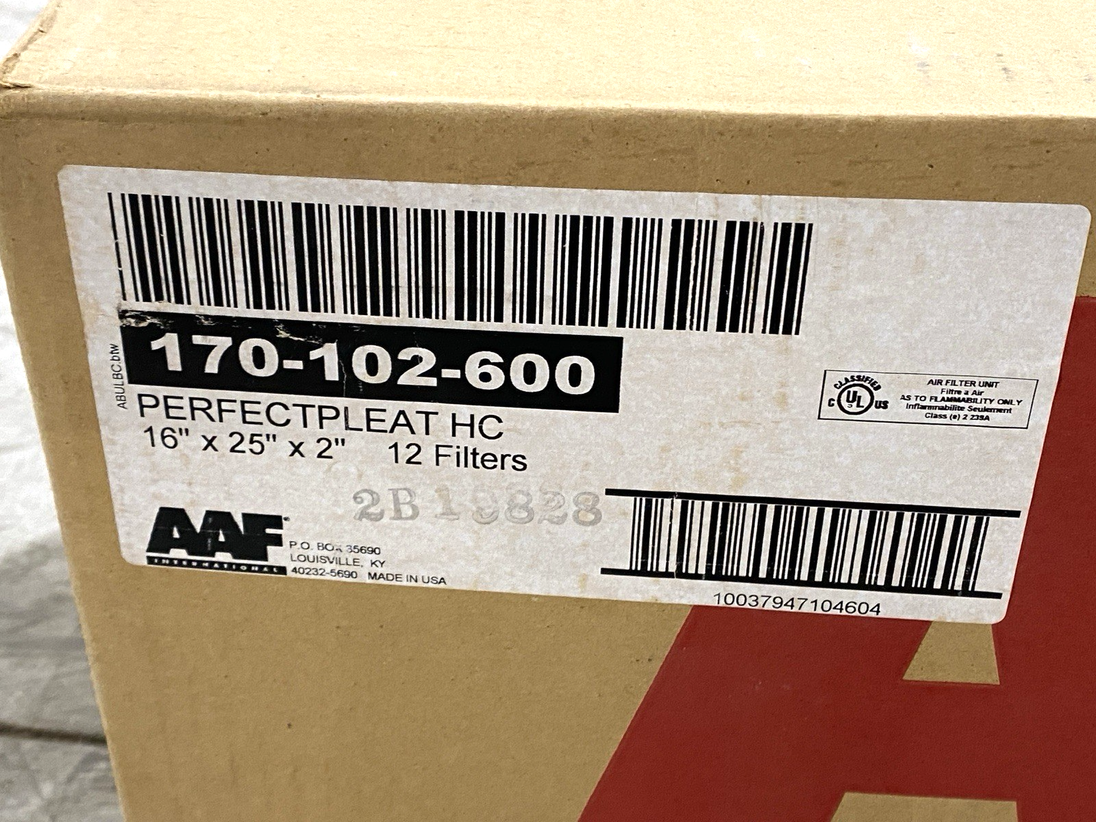 170-102-600 | AAF Flanders Perfect Pleat HC Filters 16" x 25" x 2" LOT OF 12 - Open box - Maverick Industrial Sales