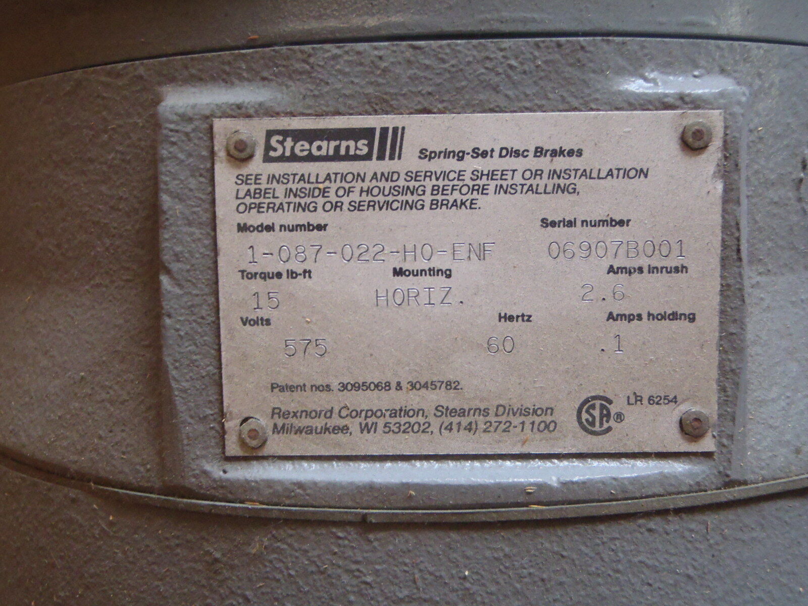 REULAND 0020E-1BAN-0043 3-PHASE 2 HP 1200 RPM 60HZ 575V STEARNS 1-087-022-HO-ENF - Maverick Industrial Sales