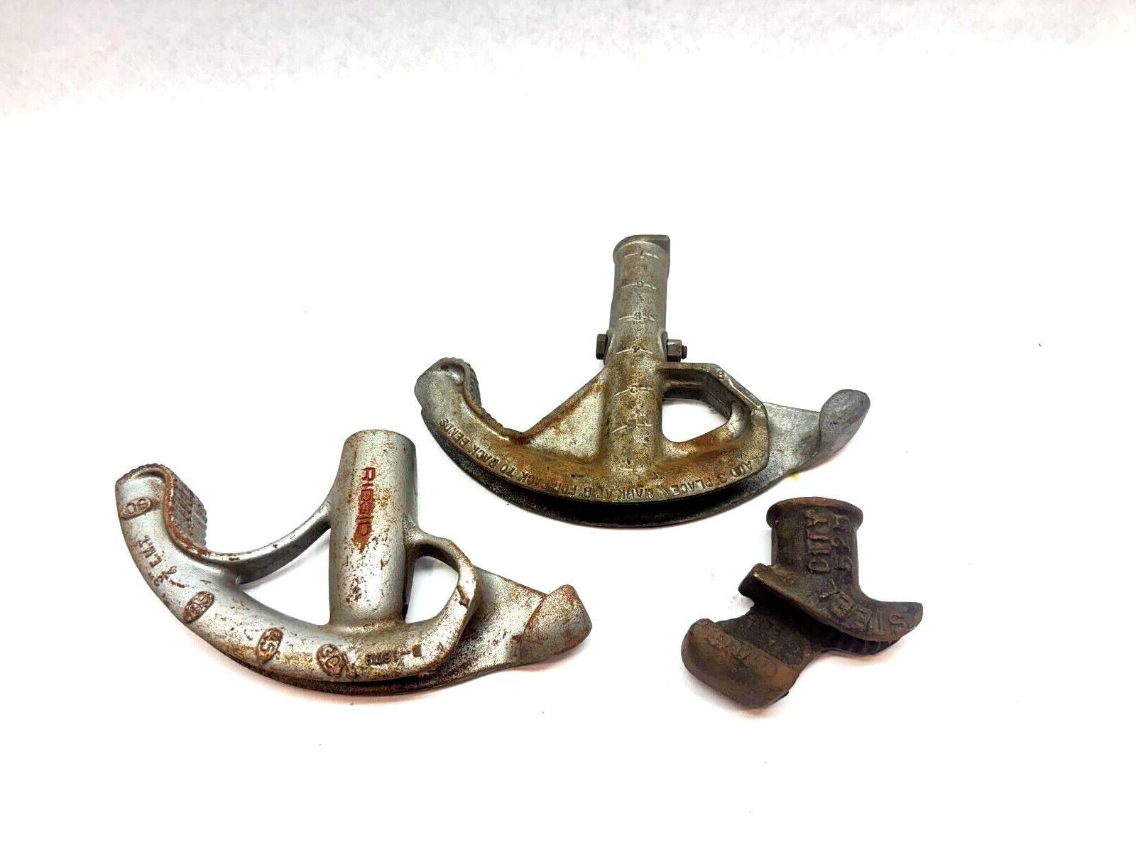 Lot of 3 Conduit Pipe Benders, Ridgid, Appleton, Steel City 525 Vintage - Maverick Industrial Sales