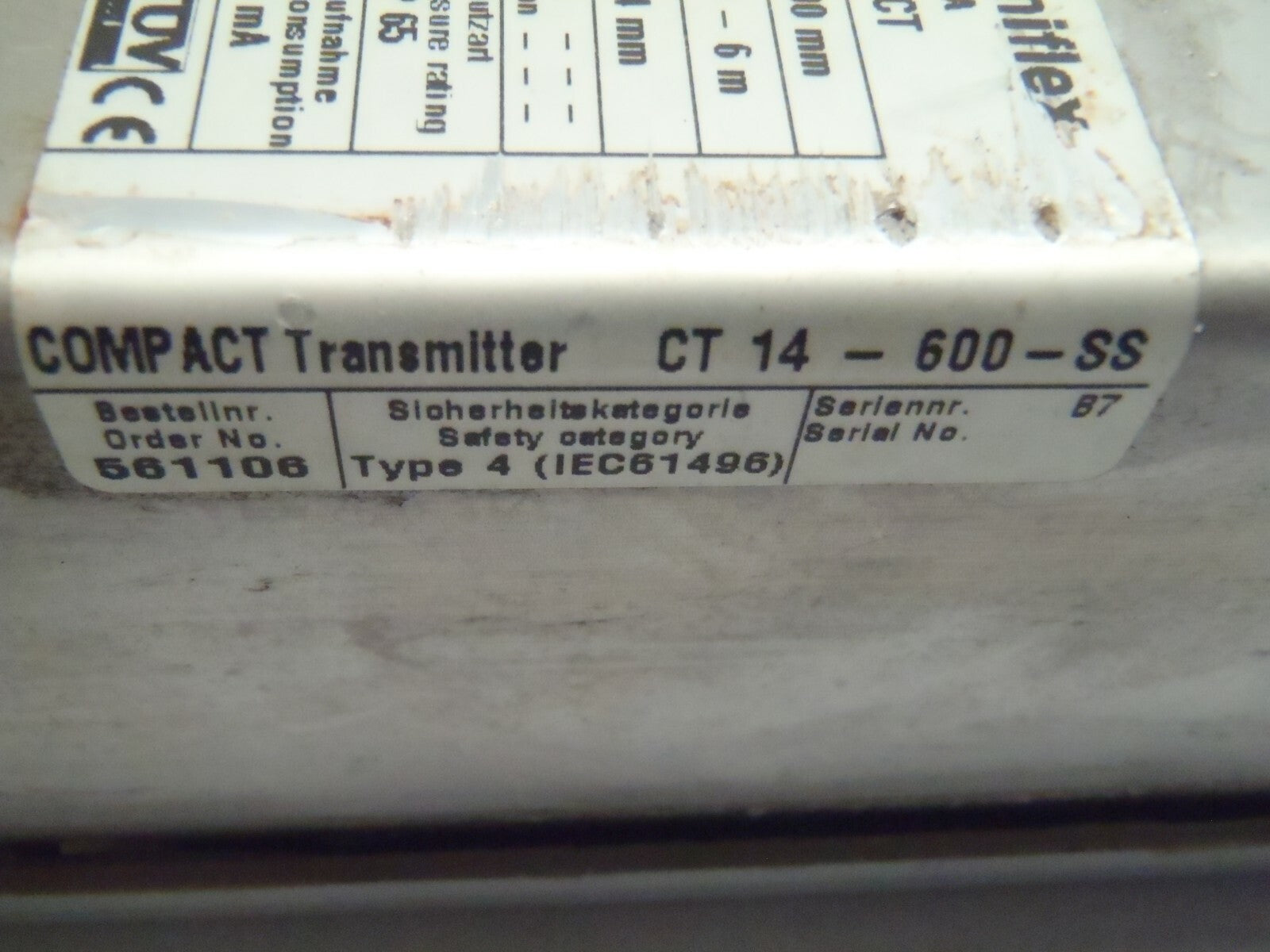 Leuze Lumiflex CT14-600-SS Safety Light Curtain Transmitter Stainless 561106 - Maverick Industrial Sales
