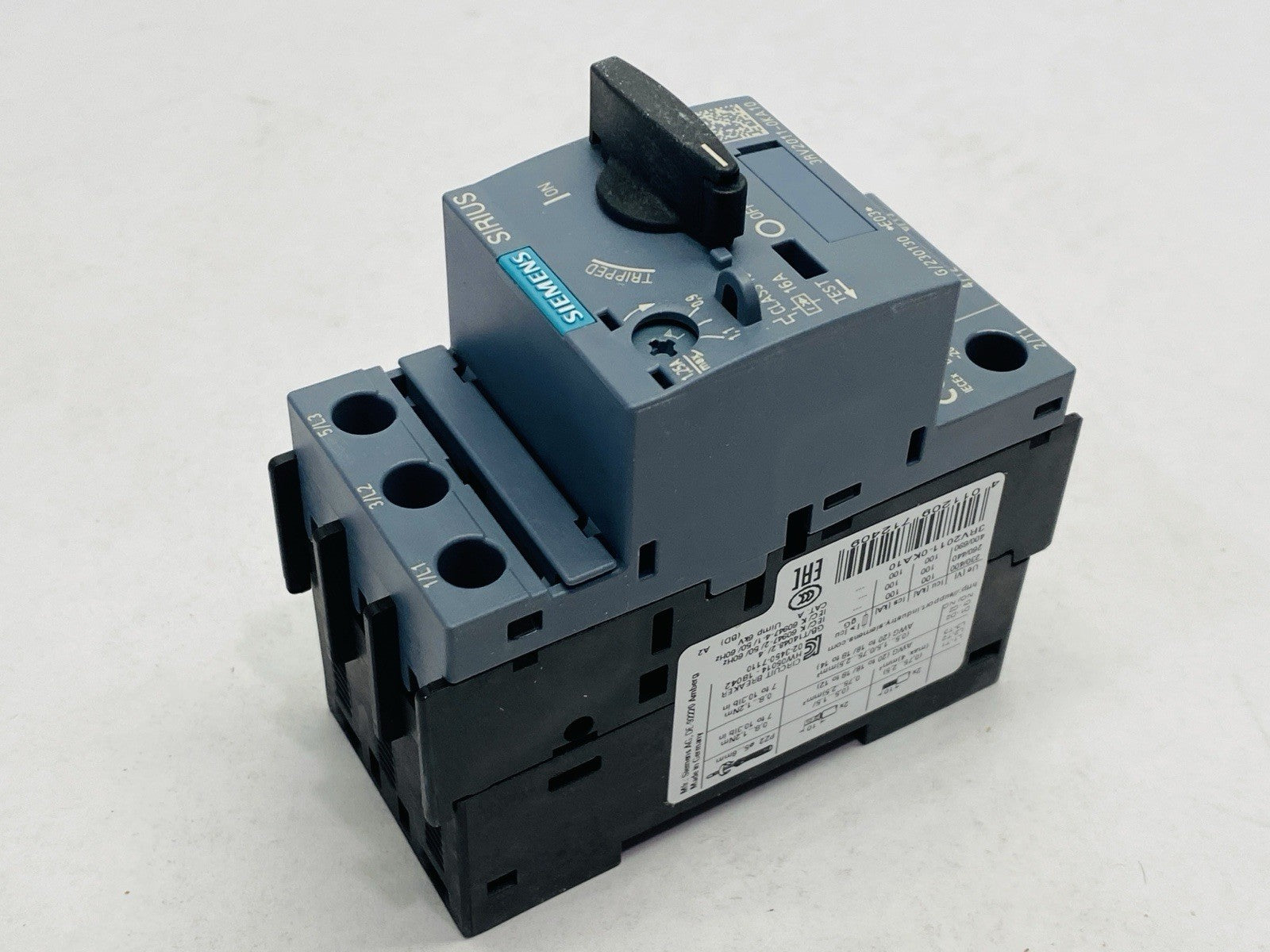 Siemens 3RV2011-0KA10 Circuit Breaker Class 10 0.9-1.25A 3-Pole - Maverick Industrial Sales