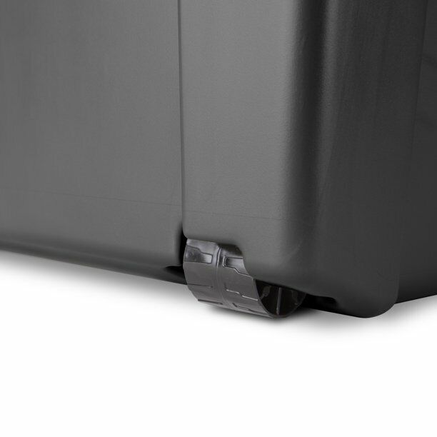 Sterilite 1842 Wheeled Storage Tote Black 31-1/4" x 17-5/8" x 13-7/8" Footlocker - Maverick Industrial Sales