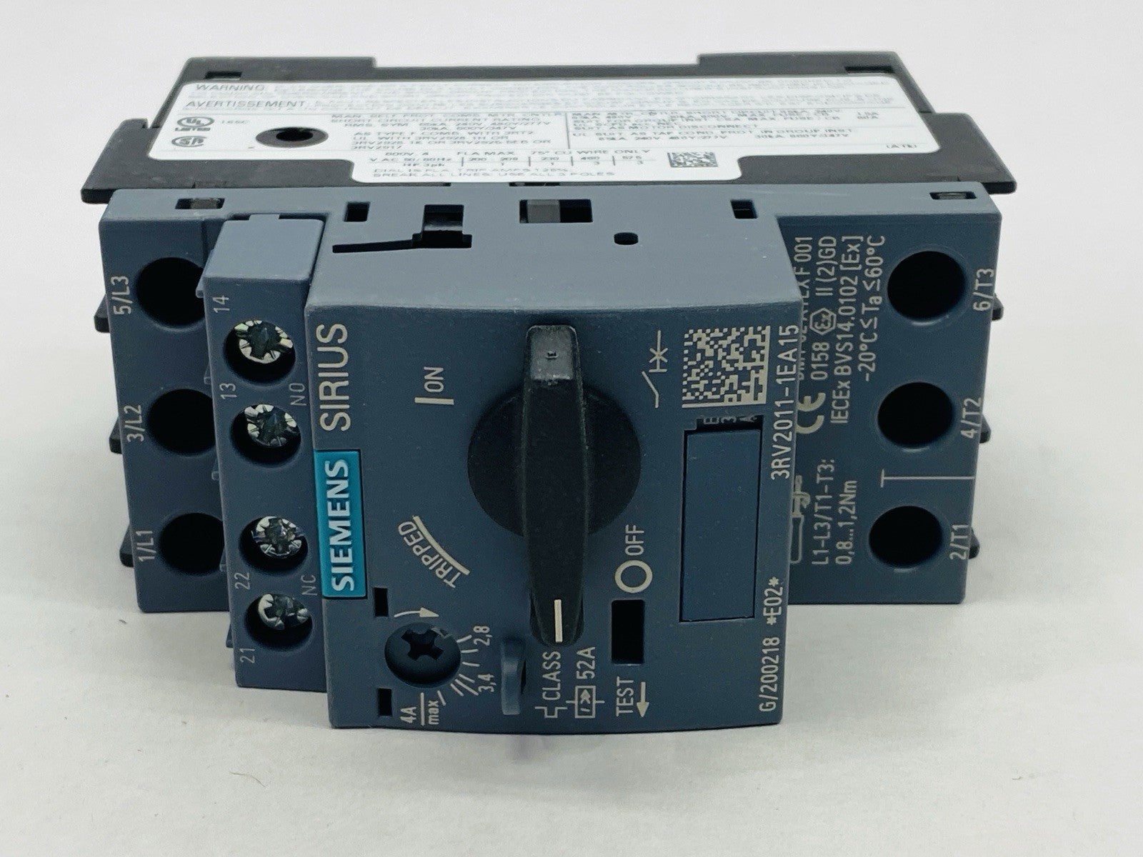 Siemens 3RV2011-1EA15 Sirius Motor Protection Circuit Breaker 2.8-4A 600V - Maverick Industrial Sales