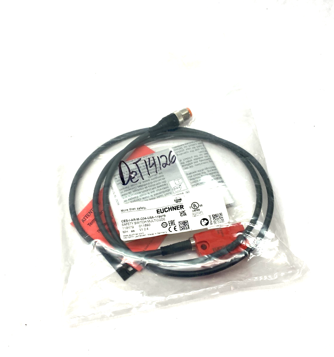 Euchner CES-I-AR-M-C04-USA-119479 Multicode Safety Switch, RFID, M12 Connector - Maverick Industrial Sales