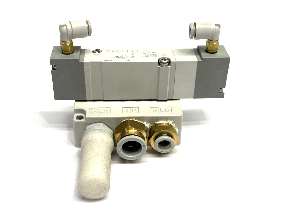SMC SYA7340-03 Air Pilot Valve & Base 3/8" NPT - Maverick Industrial Sales