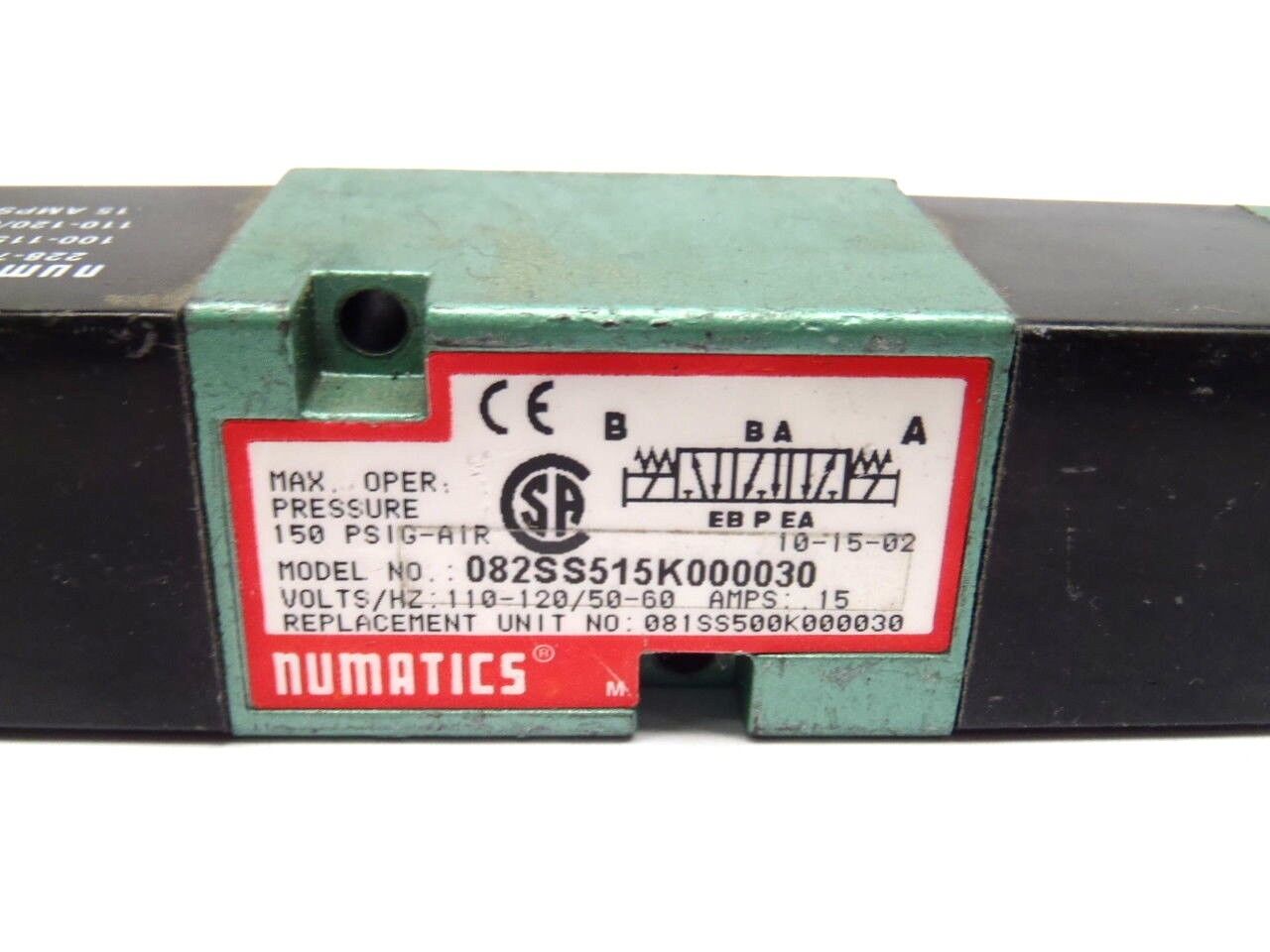 Numatics 082SS515K000030 Mark 8 Double Solenoid Valve 120VAC 50/60Hz - Maverick Industrial Sales