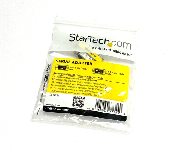 StarTech GC9SM Slimline Serial Adapter DB9 Gender Changer Male to Male 9-Pin - Maverick Industrial Sales