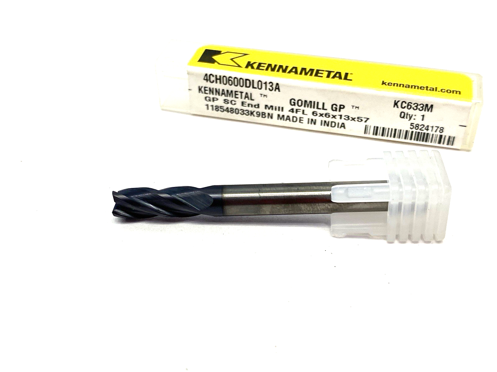 5824178 | Kennametal GOmill™ GP Beveled 4-Channel Smooth Handle 4CH0600DL013A - New – Open box - Maverick Industrial Sales