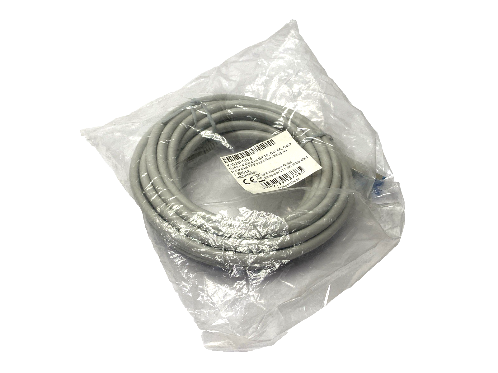 EFB Elektronik K5525FGR.5 Double-Ended Ethernet Cordset 5m - Maverick Industrial Sales