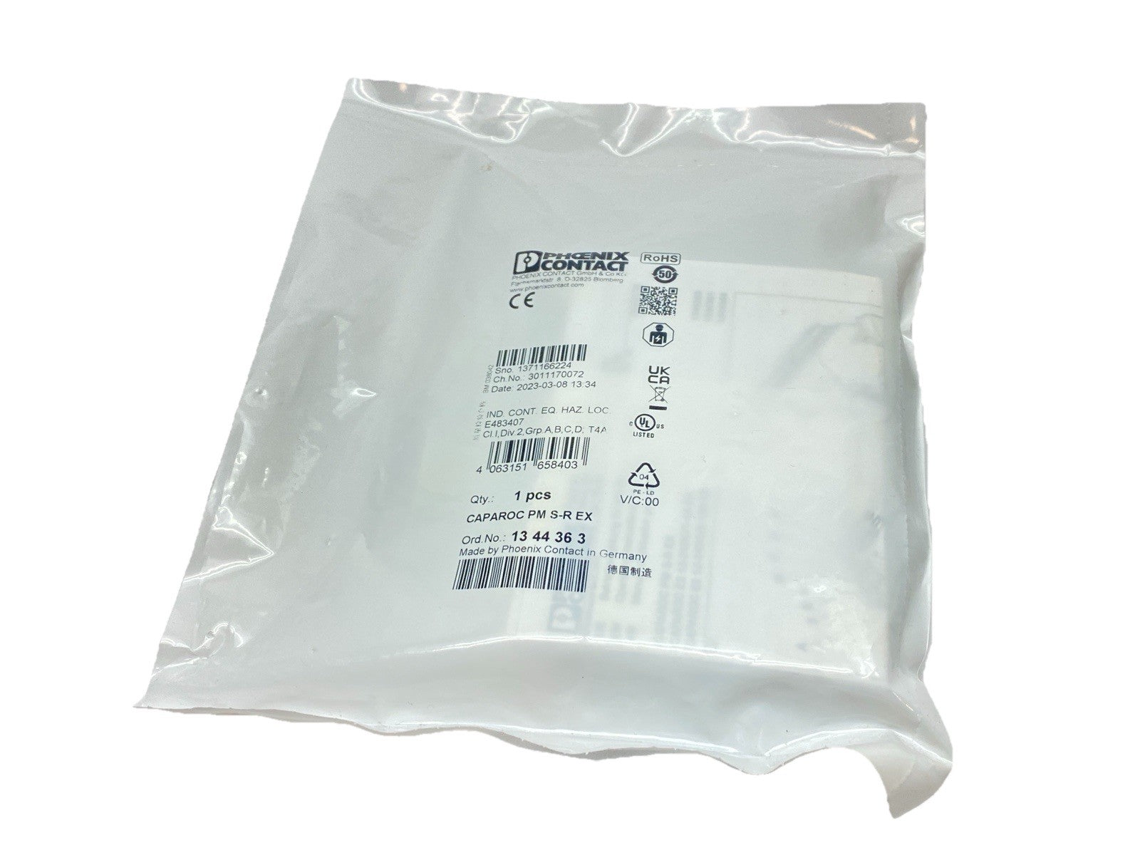 CAPAROC PM S-R EX | Phoenix Contact Power Feed-In Module 1344363 - New - Maverick Industrial Sales