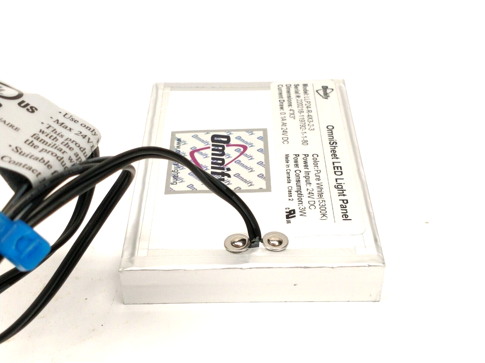Omnify LLP24-R-4X3-2-3 OmniSheet Embedded LED Light Panel 4" x 3" 24V 5300K - Maverick Industrial Sales