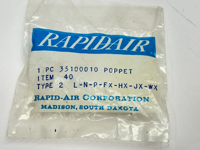 Rapidair 35100010 Poppet Item 40 Type 2 L-N-P-FX-HX-JX-WX - Maverick Industrial Sales