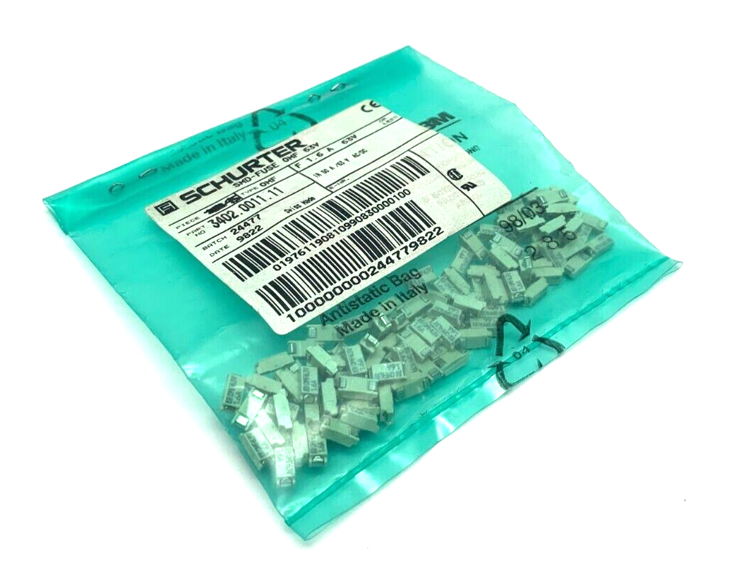 Schurter 3402.0011.11 Surface Mount Fuse Link PACK OF 95 - Maverick Industrial Sales