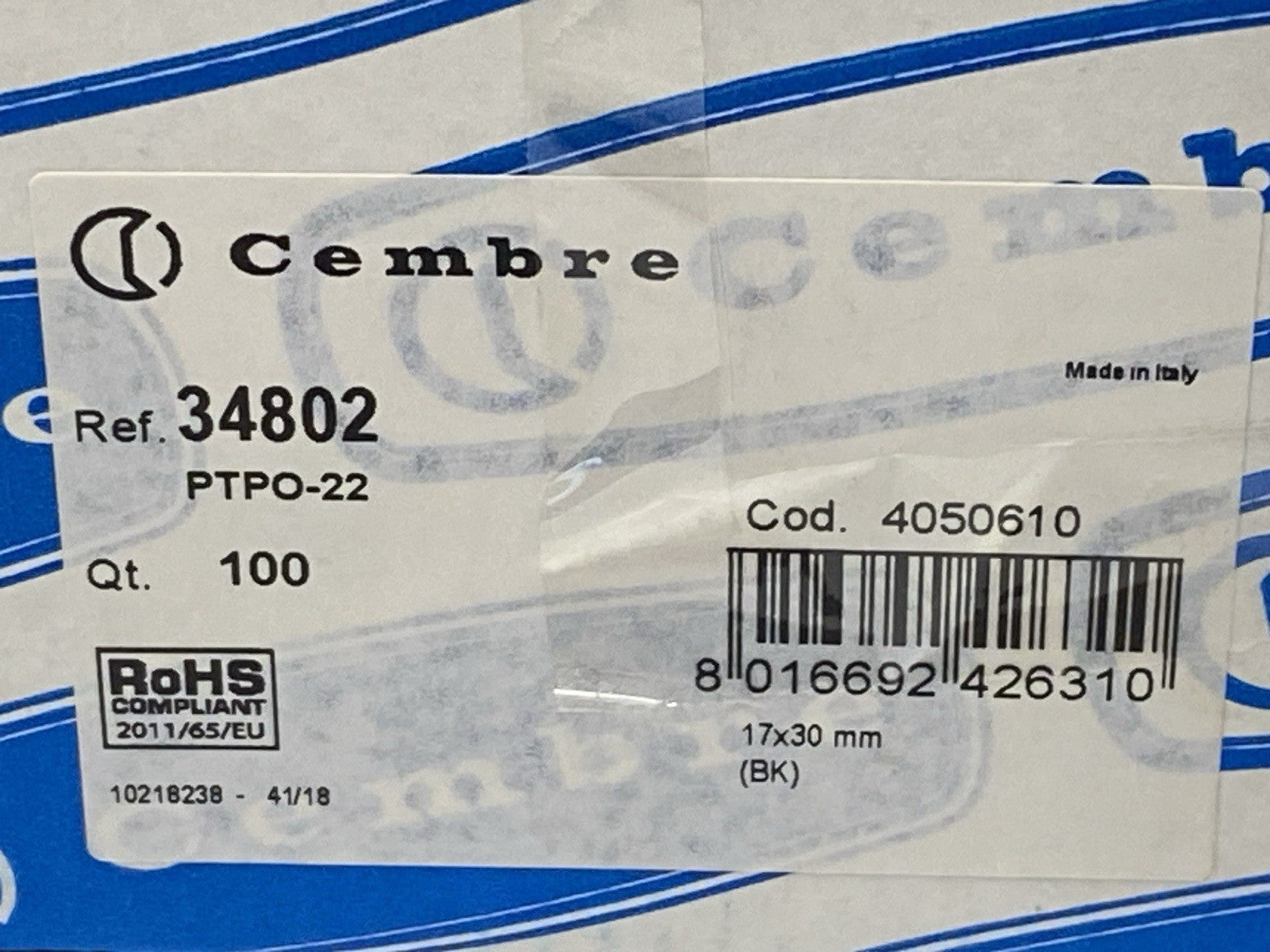 Cembre 34802 Push Button Legend Base PTPO-22 LOT OF 55 - Maverick Industrial Sales