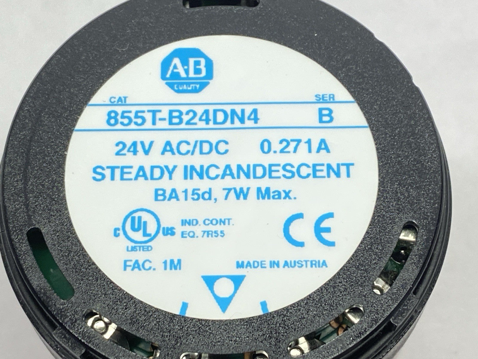 Allen Bradley 855T-B24DN4 Ser B 70mm Red Stack Light w/ 855T-L24LF Bulb - Maverick Industrial Sales