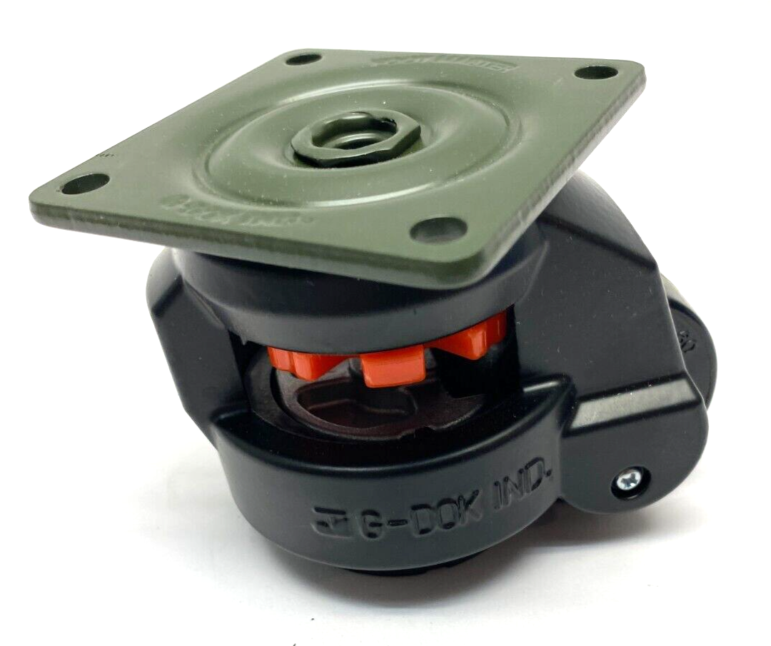 Foot Master GD-60-F-NYN-FBL Mounted Swivel Leveling Caster 50mm BOX OF 4 - Maverick Industrial Sales