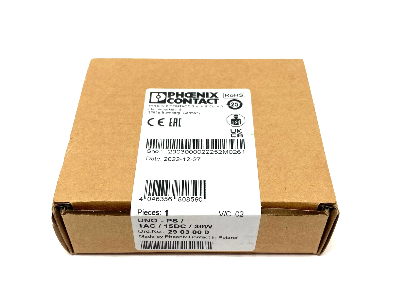 Phoenix Contact UNO-PS/1AC/15DC/30W Primary Switched Power Supply 2903000 - Maverick Industrial Sales