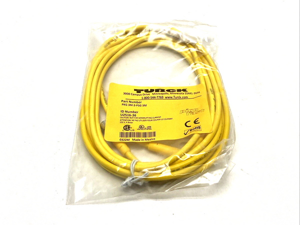 Turck PKG 3M-3-PSG 3M Double Ended Cordset 3m Length U2516-36 - Maverick Industrial Sales