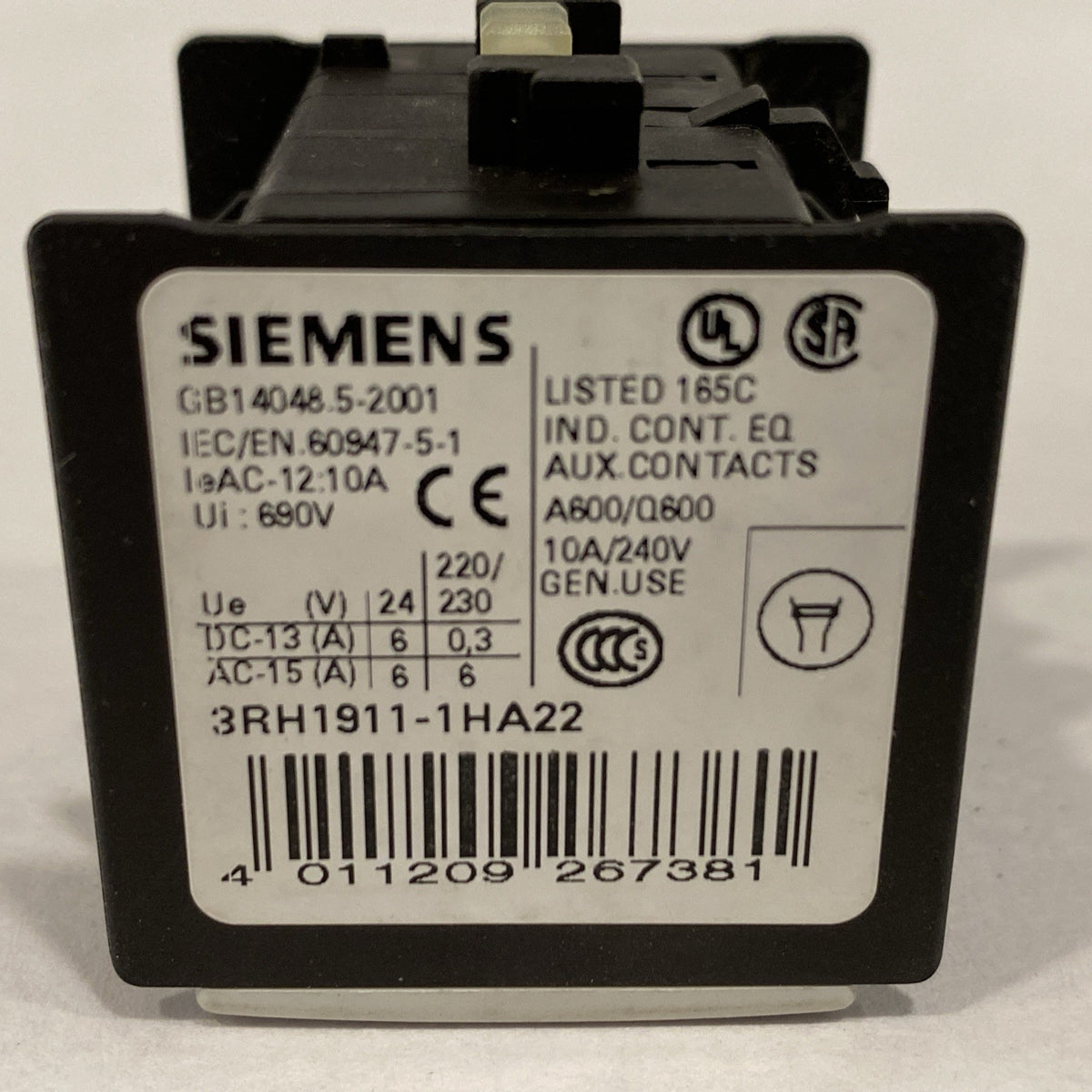 3RH1911-1HA22 | Siemens Auxiliary Contact Block - Used - Maverick Industrial Sales