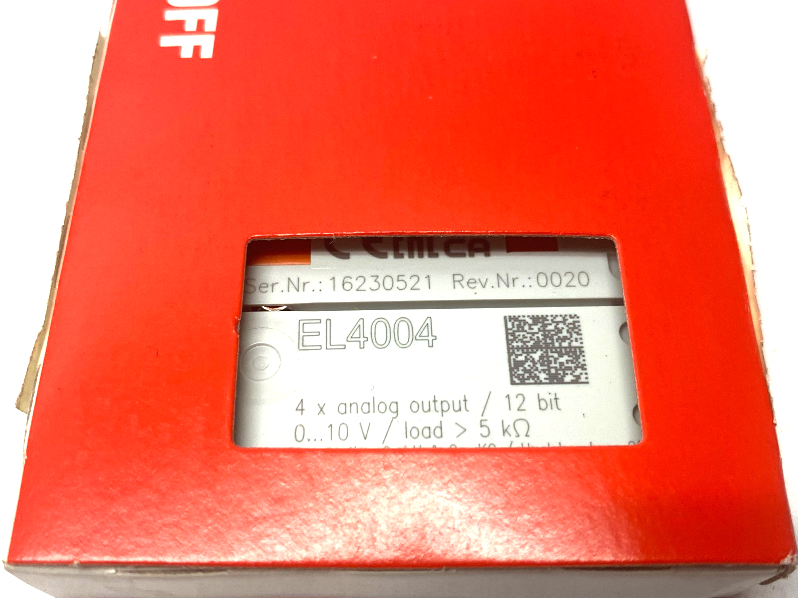Beckhoff EL4004 EtherCAT 4-Channel Analog Output Terminal 12-Bit - Maverick Industrial Sales