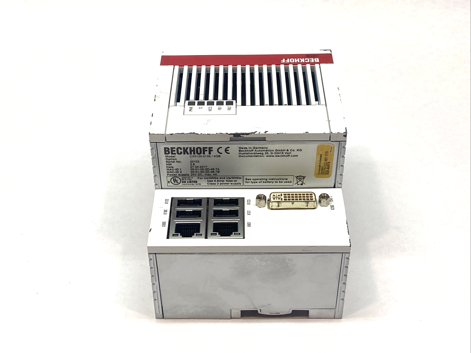Beckhoff CX5130-0135/4GB CPU Module 24VDC 4A 4GB - Maverick Industrial Sales