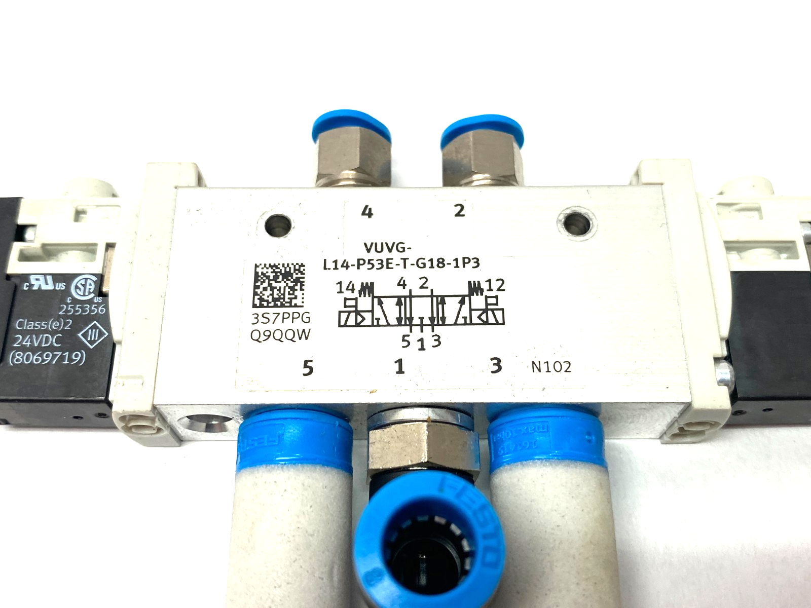 Festo VUVG-L14-P53E-T-G18-1P3 Solenoid Valve 566502 w/ VAVE-L1-1VR8-LP Sub-Bases - Maverick Industrial Sales