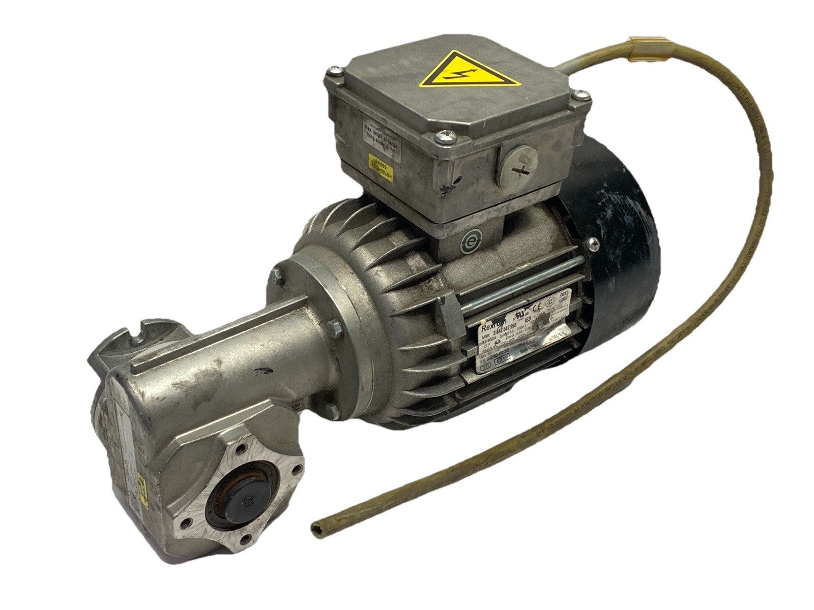 3 842 547 993 | Bosch Rexroth 3842547993 Three‑Phase Motor 0.18‑0.22 kW w/ 3842563324 Gear Unit - Used - Maverick Industrial Sales