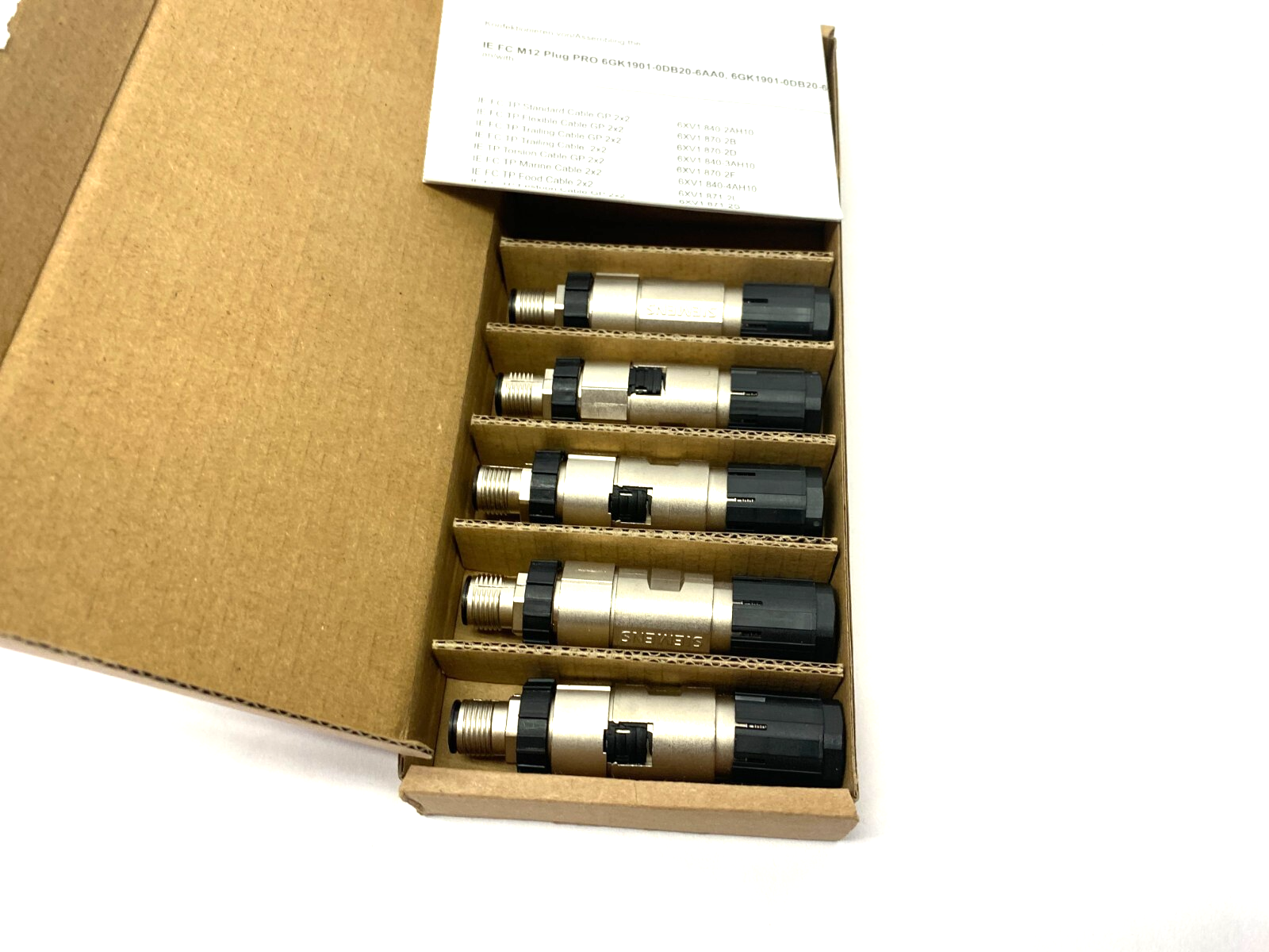 Siemens 6GK1901-0DB20-6AA8 FastConnect Ethernet M12 Connector BOX OF 5 - Maverick Industrial Sales