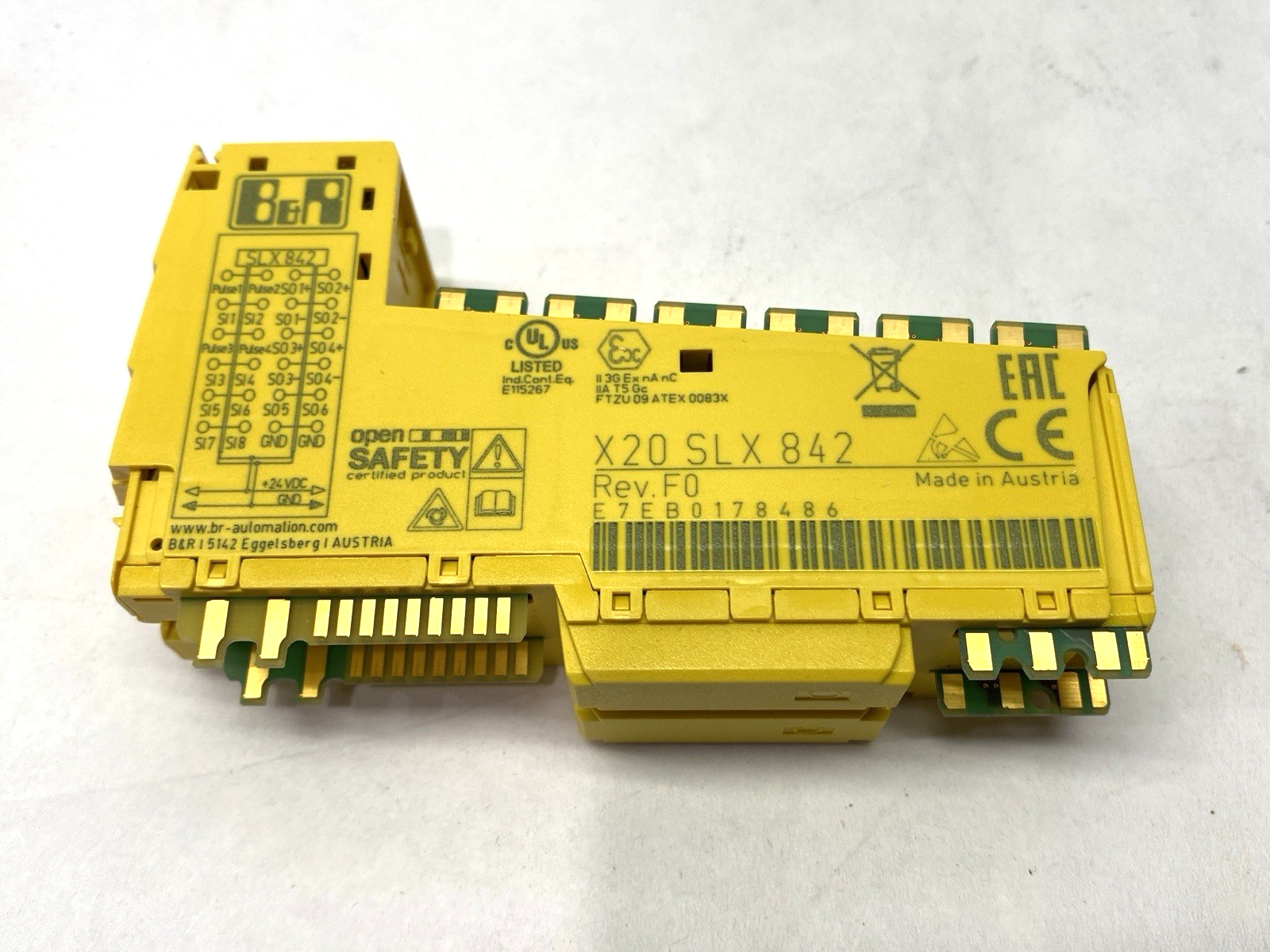 X20SLX842 | B&R Rev. F0 Safety I/O Module 8 Safe Digital Inputs 4 Pulse Outputs - New – Open box - Maverick Industrial Sales