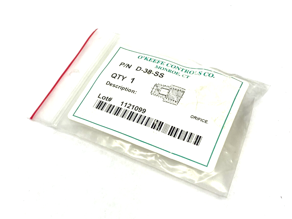 O'Keefe Controls D-38-SS Orifice Adapter Assembly Type D 4000psig - Maverick Industrial Sales