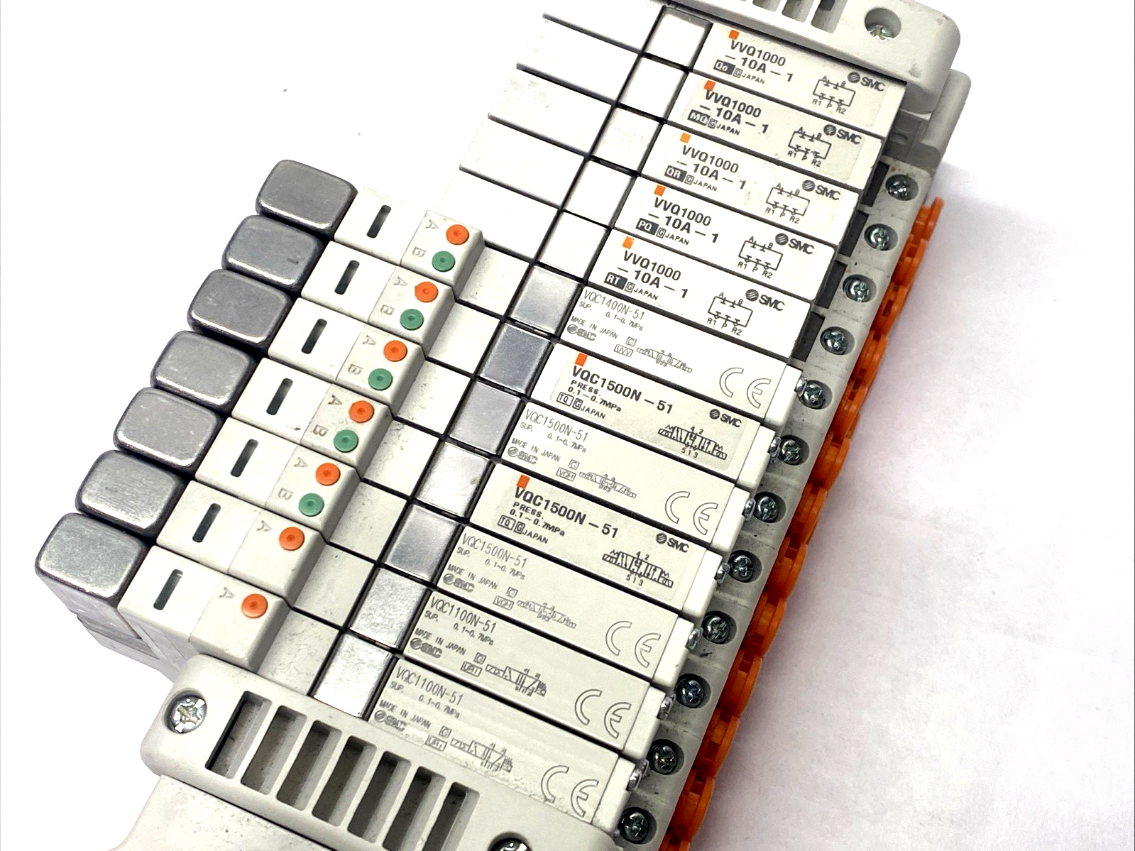 SMC VV5QC11-12N7SEAN-D0S Pneumatic Solenoid Valve Manifold, 12-Station - Maverick Industrial Sales