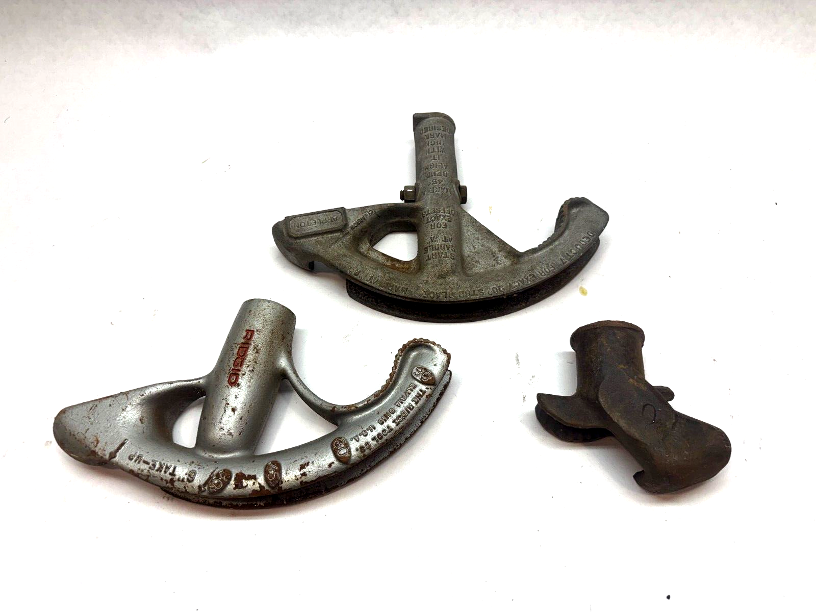 Lot of 3 Conduit Pipe Benders, Ridgid, Appleton, Steel City 525 Vintage - Maverick Industrial Sales