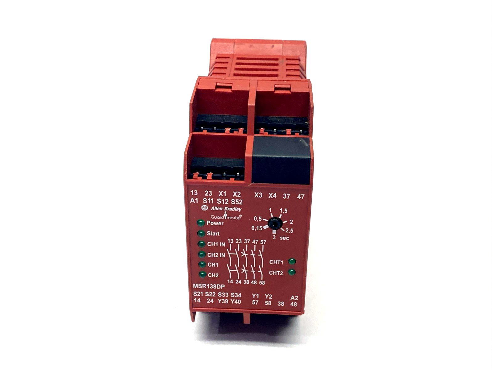 440R-M23143 | Allen Bradley Ser. B Guardmaster Monitoring Safety Relay MSR138DP - Used - Maverick Industrial Sales