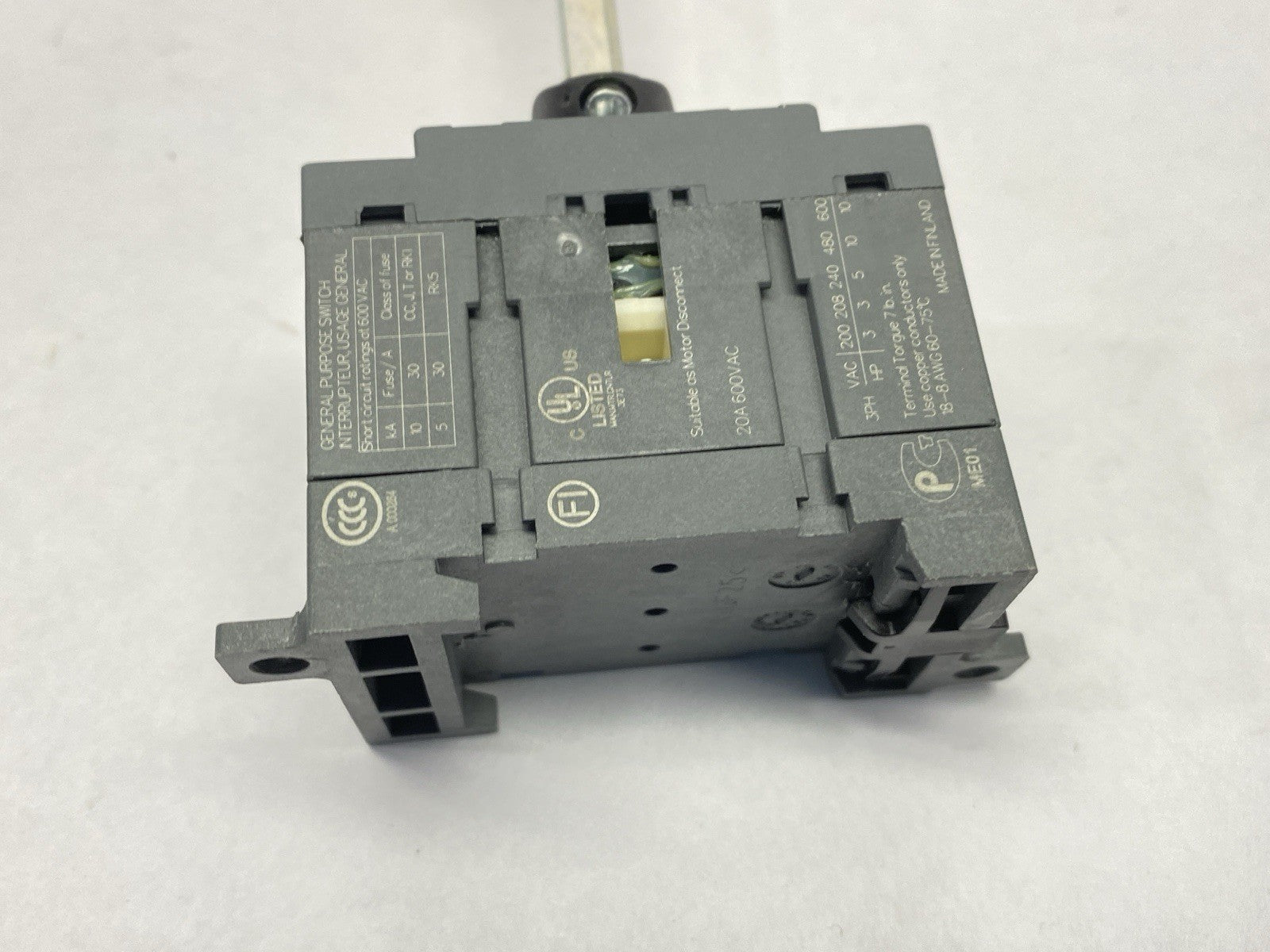 OT16F3 | ABB Switch Disconnector 3-Pole 16A 600VAC w/ OHYS2RJ Selector Handle - Used - Maverick Industrial Sales