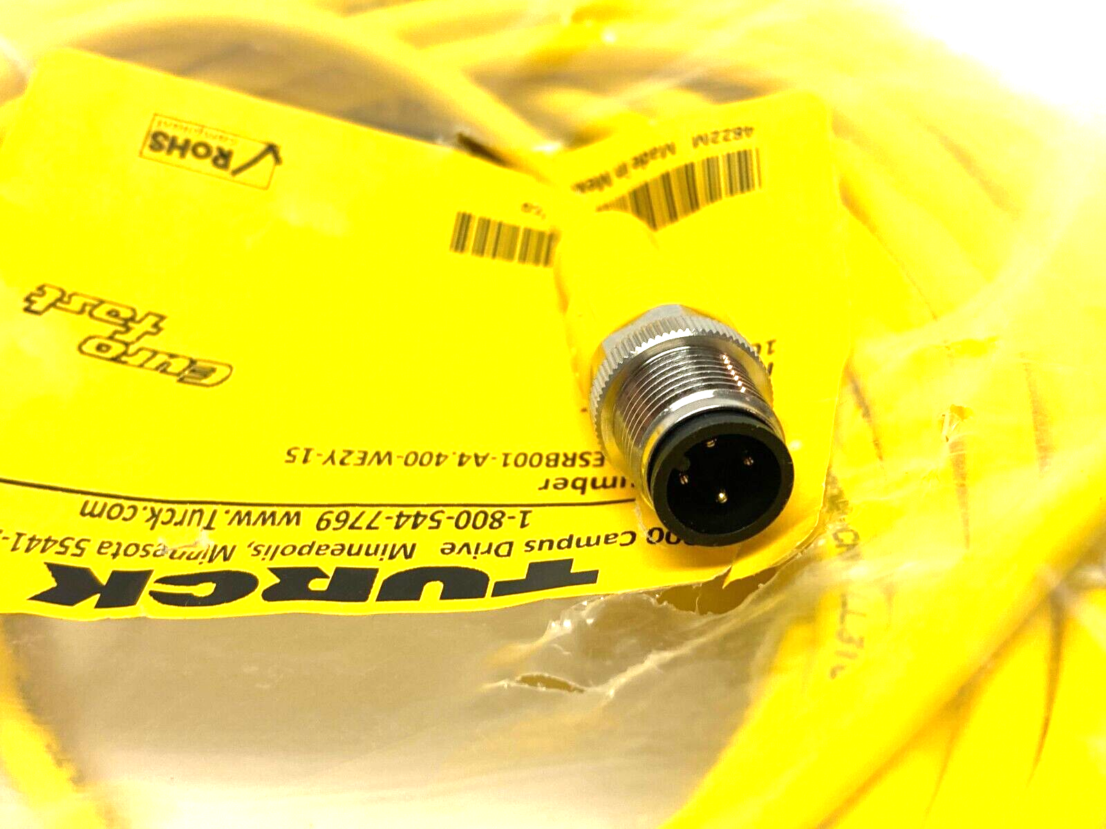 Turck EKRB001-ESRB001-A4.400-WE2Y-15 Eurofast Double Ended M12 Cordset 100034659 - Maverick Industrial Sales