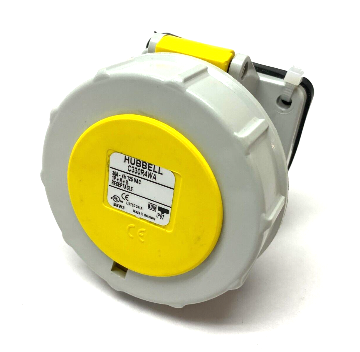 Hubbell C330R4WA Heavy Duty Female Pin & Sleeve Receptacle 2-Pole 3-Wire YELLOW - Maverick Industrial Sales