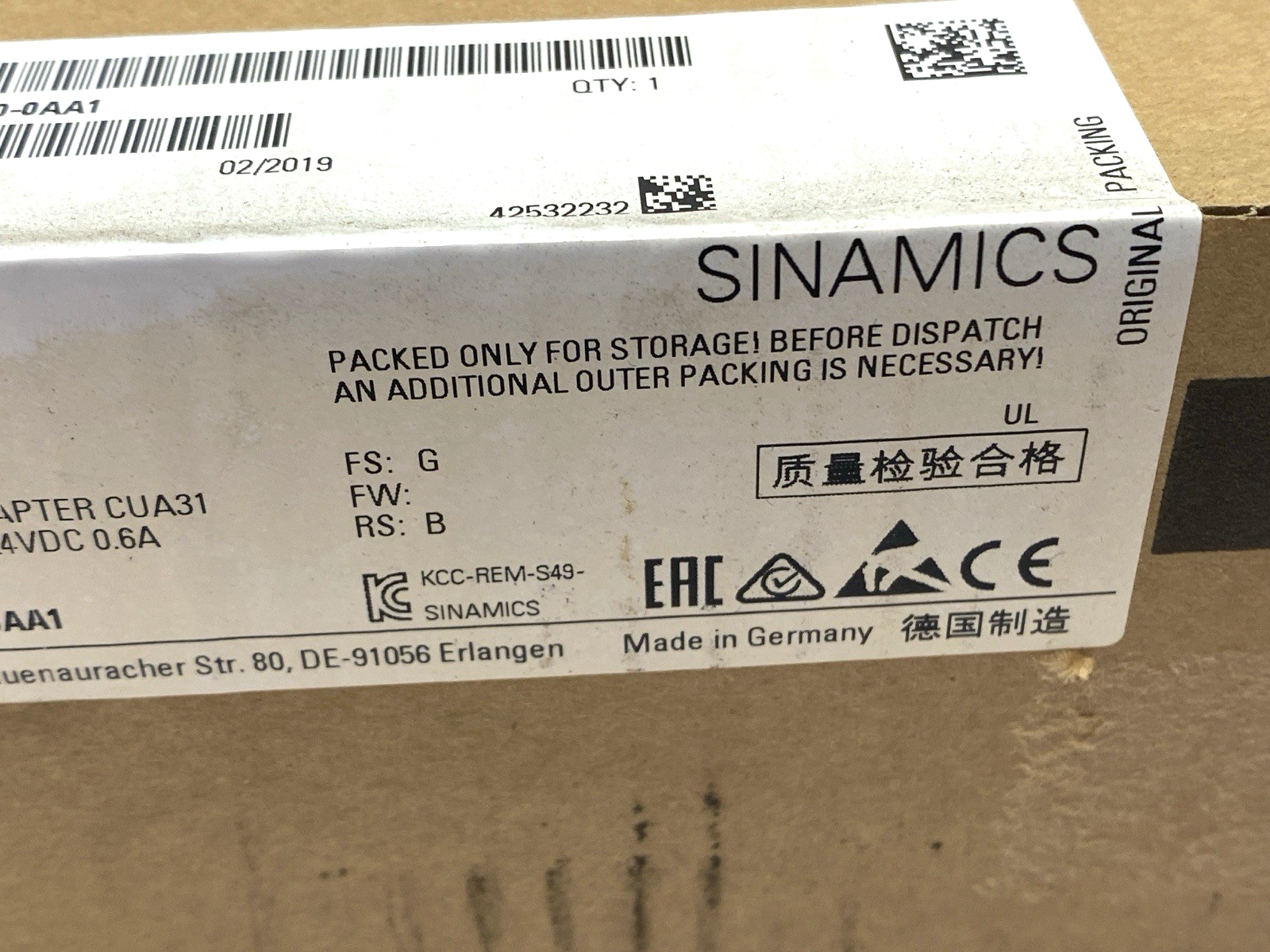 Siemens 6SL3040-0PA00-0AA1 SINAMICS Control Unit Adapter CU31 24VDC - Maverick Industrial Sales