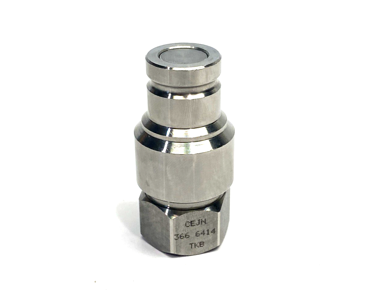 CEJN 103666414 DN10 SS Flat Face Quick Coupling Male Nipple 3/8" NPT 10 366 6414 - Maverick Industrial Sales