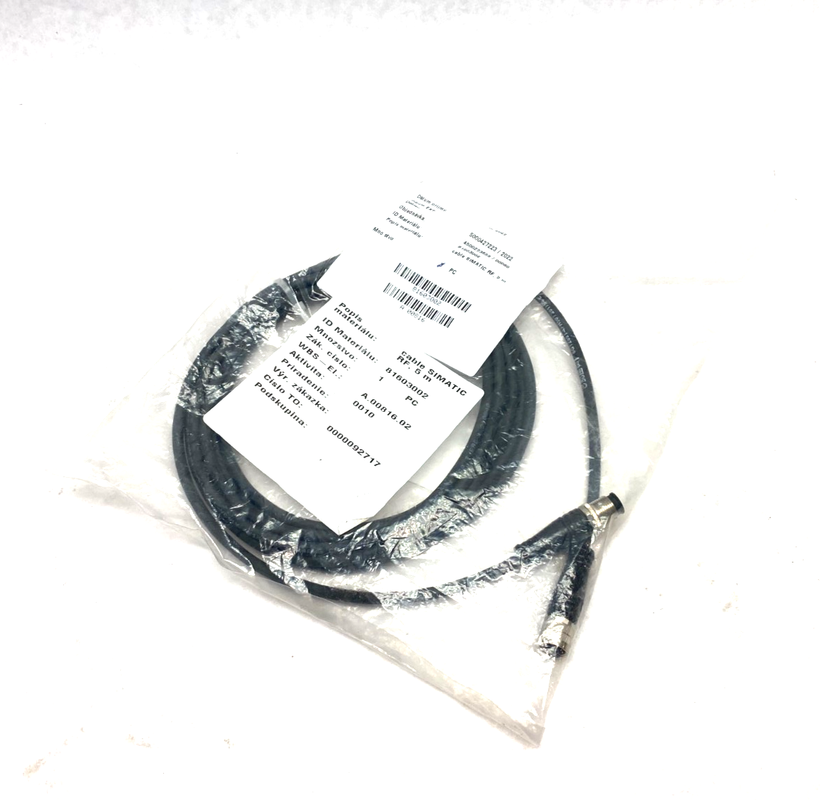 Siemens 6GT2891-4FH50 SIMATIC RF MV Plug-In Cable M12/M to M12/F, 5m Length - Maverick Industrial Sales