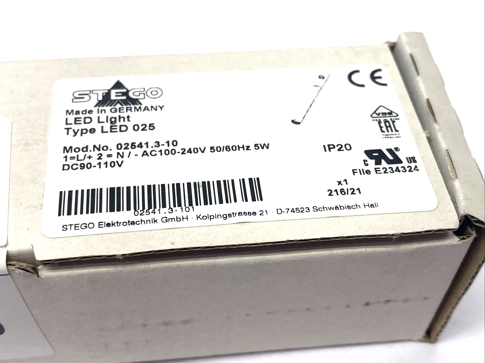 Stego 02541.3-10 LED Enclosure Lamp Type LED 025, PIR Motion Detection - Maverick Industrial Sales