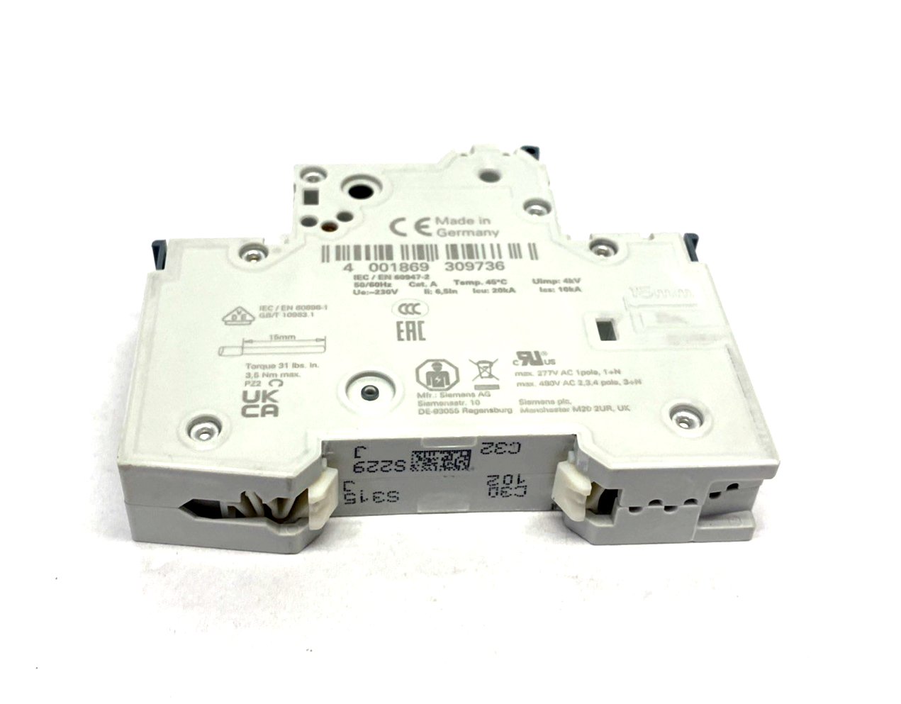 Siemens 5SY4130-7 Miniature Circuit Breaker 230/400V 10kA, 1-Pole, C-Trip, 30A - Maverick Industrial Sales