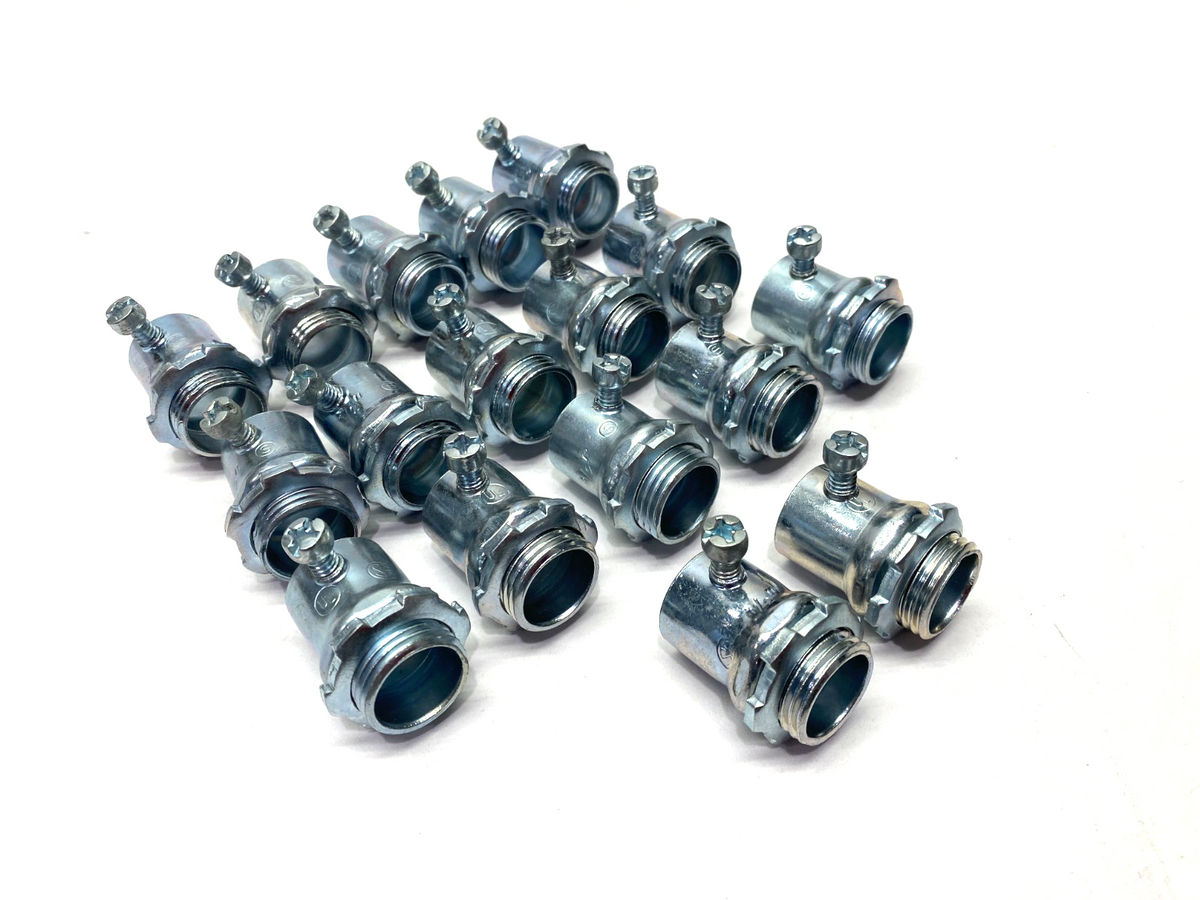 Steel City TC121A EMT Set Screw Connector 1/2", Zinc-Plated LOT OF 17 - Maverick Industrial Sales