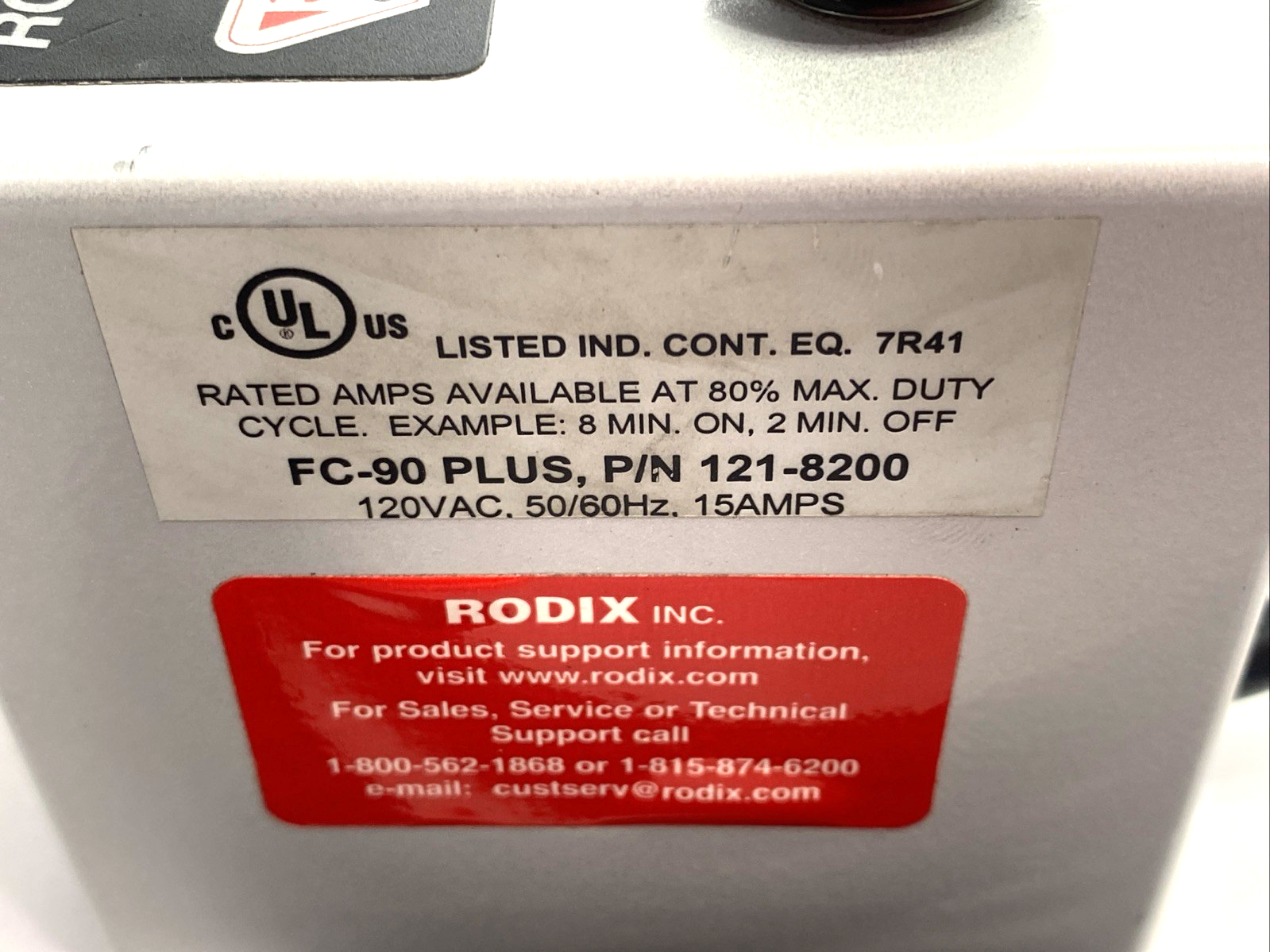 Rodix FC-90 Plus Feeder Cube Controller Unit 120VAC 15A 121-8200 - Maverick Industrial Sales