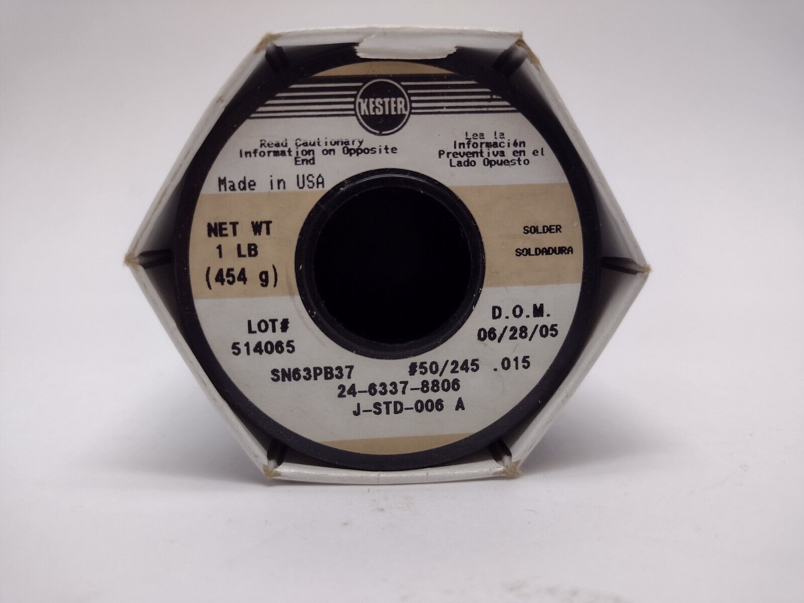 Kester 24-6337-8806 Solder 1lb #50/245 .015 DOM:06/28/05 - Maverick Industrial Sales
