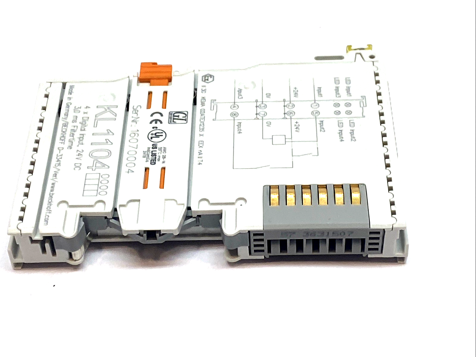 KL1104 | Beckhoff Bus Terminal 4‑Channel 24V DC Digital Input Module 3ms Filter - Used - Maverick Industrial Sales