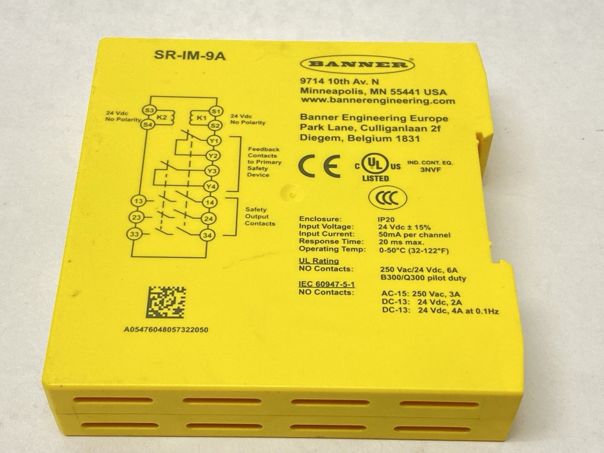 Banner SR-IM-9A Relay Module For Safety Light Curtain/Control With EDM - Maverick Industrial Sales
