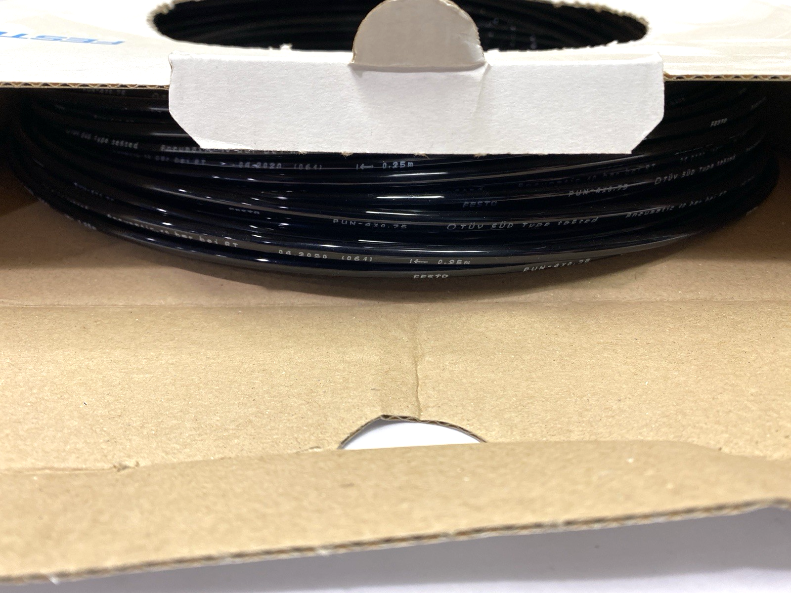 Festo PUN-4X0,75-SW Black Plastic Tubing 2.6mm ID 4mm OD 159663 CUT TO 25m - Maverick Industrial Sales